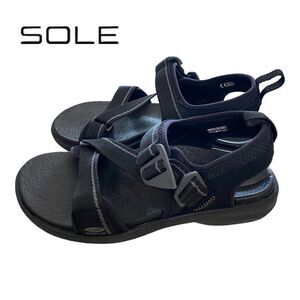 SOLE Women's Black Raven  Sport Sandals NEW 6